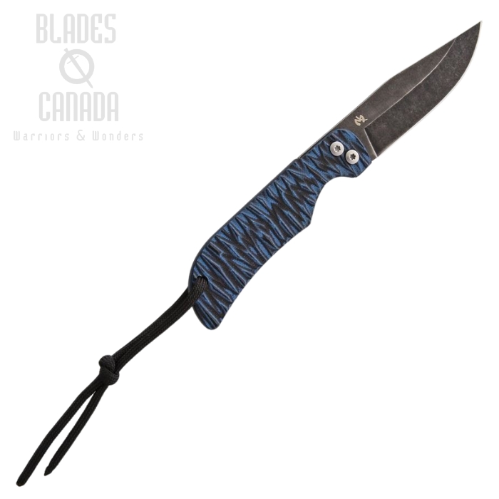 Fred Perrin Folding Neck Knife, 440C, G10 Blue/Black, PBG10B